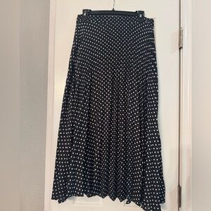 Max Studio Black and White Polka Dot Maxi Skirt